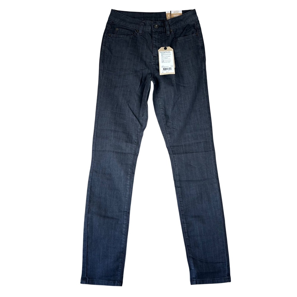 prAna Kayla High Rise Jean 0 Short 25 Dark Gray Solid Organic Cotton Skinny NWT